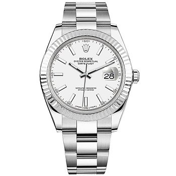 Rolex Datejust 41 White Rolesor Oyster 126334 White Index