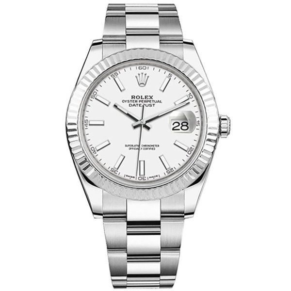 Rolex Datejust 41 White Rolesor Oyster 126334 White Index