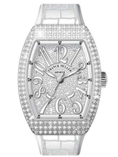 Franck Muller Vanguard Lady Automatic 35 mm Steel Diamond Pave V 35 SC AT FO D CD AC.NR DIAM.BLC AC