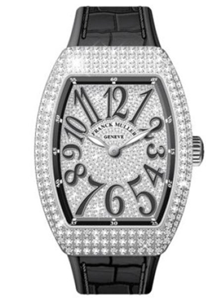 Franck Muller Vanguard Lady Quartz 35 mm Steel Diamond Pave V 35 QZ D CD AC.NR DIAM.NR AC